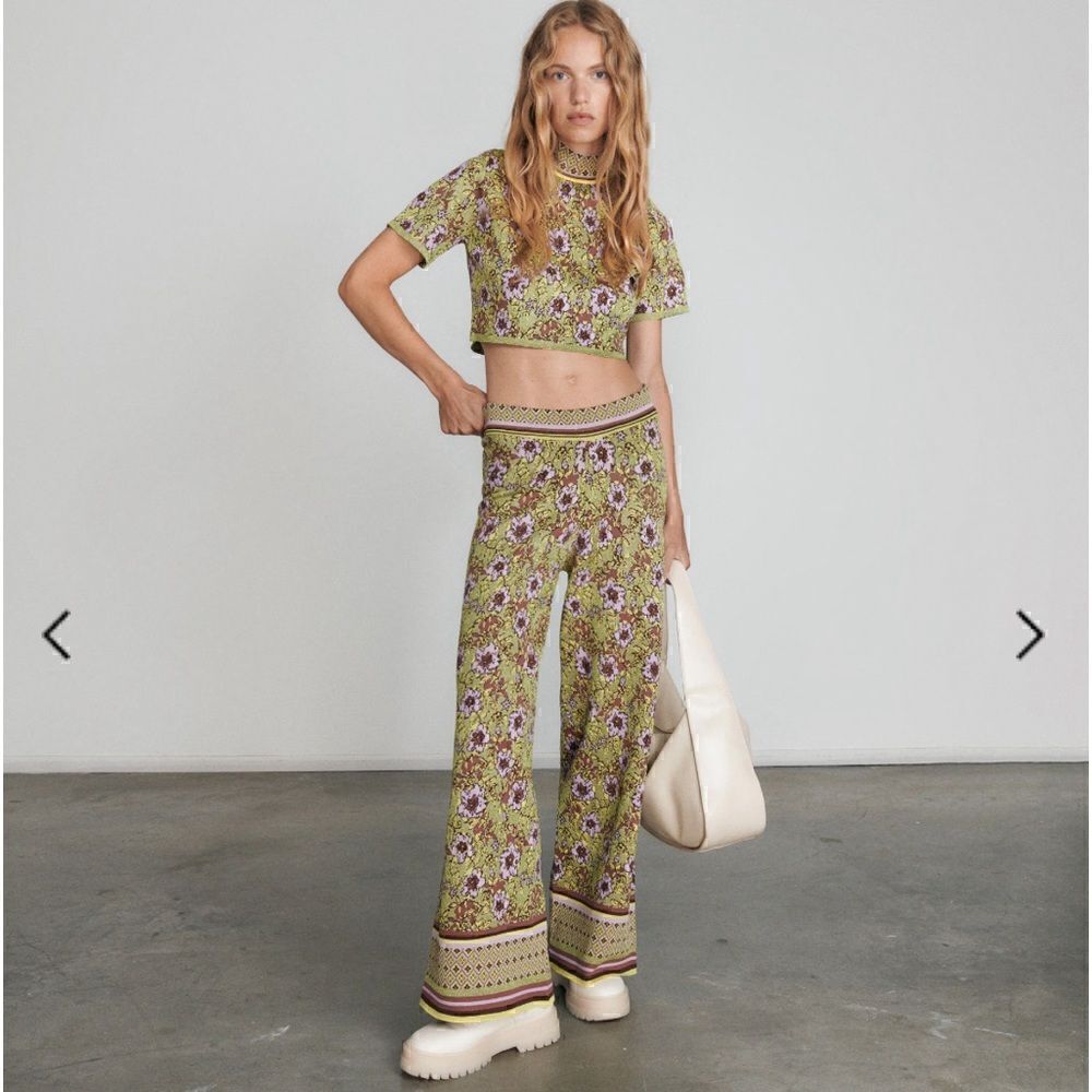 Cupcakes & Cashmere silk likeβpull on wide leg floral Palazzo Pants- NWOT-βXS